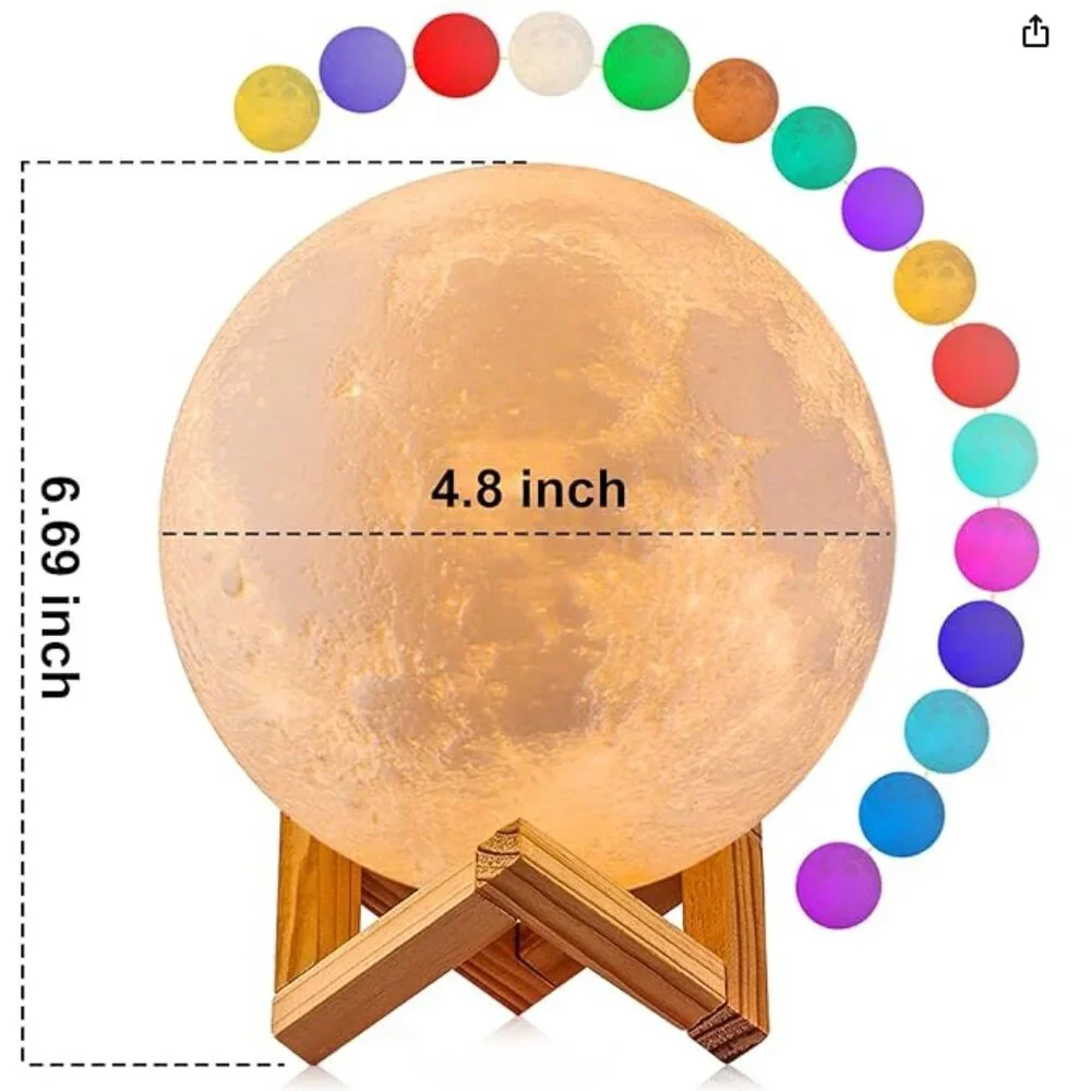 Moon Lamp, 16 Colors LED Night Light for Kids